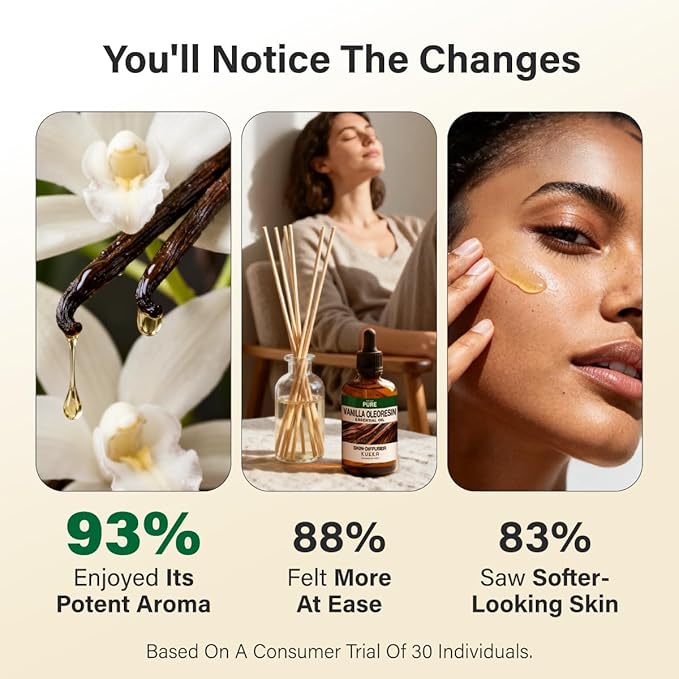 KUKKA Vanilla Essential Oils - 4 Fl Oz - for Hair, Skin, Diffuser, Aromatherapy & DIY Soap Making Scent