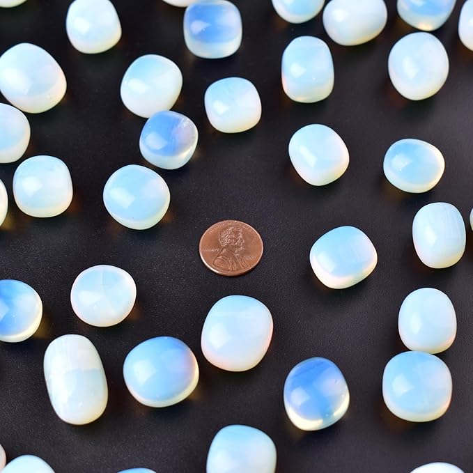 Opal Healing Crystal Stone Set - 24 Pieces, 0.6" Polished Stones for Healing, Meditation, Reiki, Chakra, Crafting & Decoration
