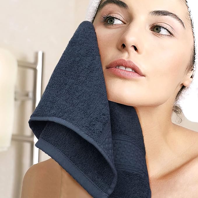 Cleanbear Extra Soft Wash Cloths Washcloths Set 6-Pack 13 x 13 Inches, Highly Absorbent Facecloths (Dark Gray)