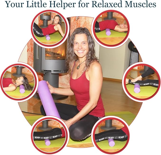 Small Size Medium Density EVA 4 Inch Foam Roller for Back &Leg Pain; Sore Muscle Recovery; Trigger Point Massage Roller Ø3.75x18inch Physical Therapy; Helps as Spine Cracker Stretcher