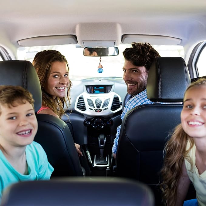 Car Air Freshener Hanging, 2 Pcs Blue Ocean Scent Drift Car Air Freshener, Wooden Fragrance Expanding Bottle Cap, 10ml Per Bottle, Used for Car Decoration and Fresh Air (Ocean)