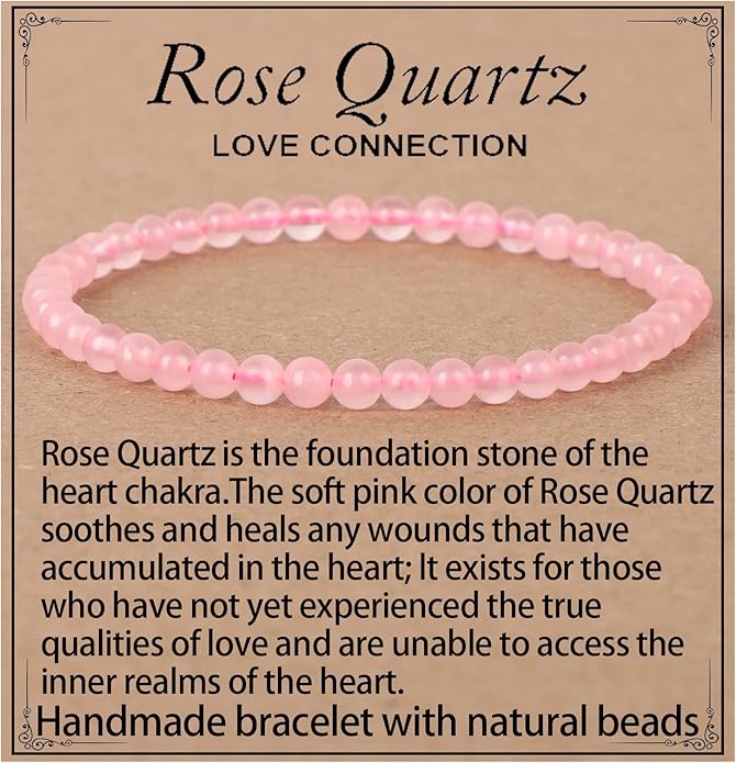 LPBeads Handmade Natural Gemstone Stretch Elastic Bracelet Healing Crystal Round Stone Beads Jewelry Gifts for Women Men