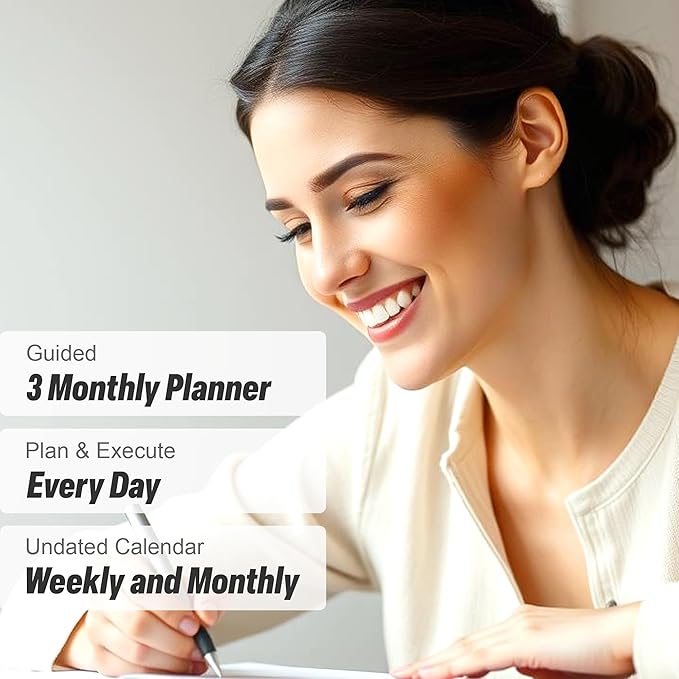 Adhd Daily Planner - A Self Care Personal Gratitude Journal to Increase Productivity and Success in Life & Work, Weekly & Monthly Undated Planner for Women and Men, Vision Board & Organizer + Stickers