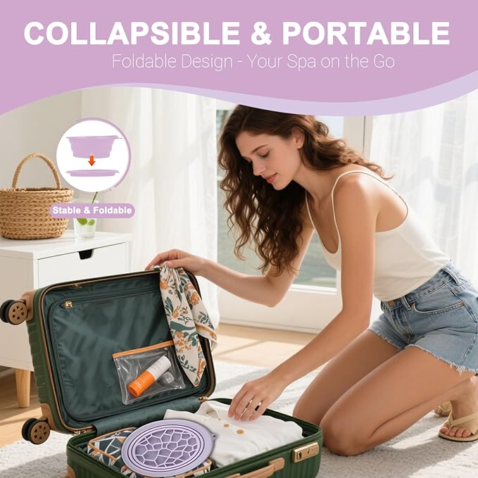 Face Bowl for Ice with Built-in Ice Tray – Collapsible Silicone Facial Ice Bath Bowl for Cold Plunge Therapy, Acne Relief & Skin Tightening – Purple Home, Camping & Travel Portable Spa Tool