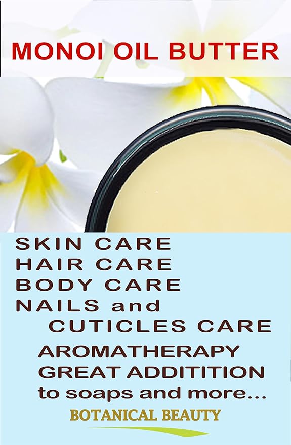 Botanical Beauty MONOI OIL BUTTER Pure Natural Virgin Unrefined RAW for FACE, SKIN, BODY, DAMAGED HAIR, NAILS (8 Fl Oz)