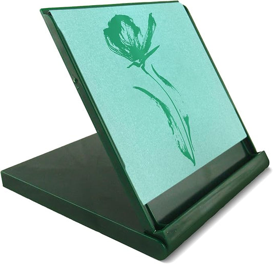 Mini Buddha Board Art Set: Water Drawing Writing Board w/ Water Brush for Mindfulness & Meditation – Inkless Zen Based Drawing Board - Painting & Art Supplies – Ideal Relaxation Gifts (5” x 5”, Green)