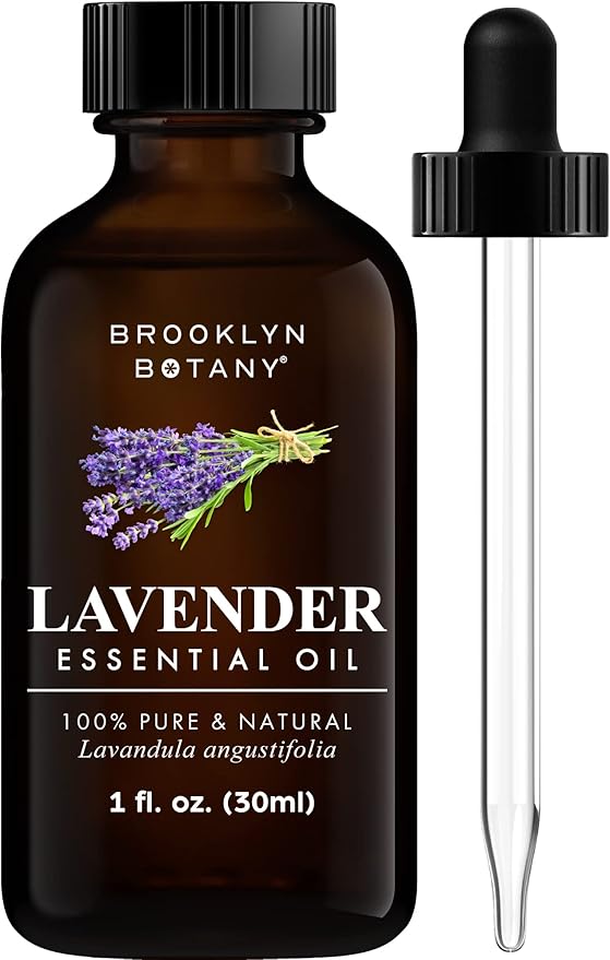 Brooklyn Botany Lavender Essential Oil - 100% Pure and Natural - Premium Grade Oil with Dropper - for Aromatherapy and Diffuser - 1 Fl Oz