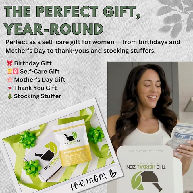 Morning Energy Shower Steamers Aromatherapy for Energy - USA Made - Peppermint & Lemon Shower Bomb Tablets – Christmas Gift - Adult Stocking Stuffer – Soothing Natural Essential Oils (10 Pack)