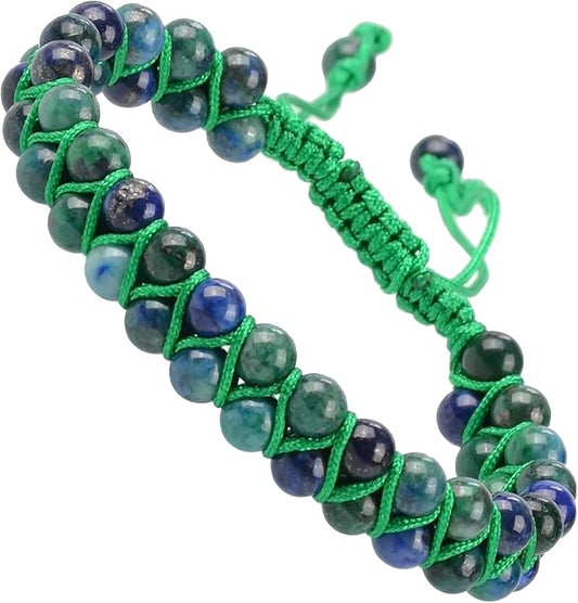 MASSIVE BEADS Double Layer Natural Chakra Healing Power Crystals Macrame Bracelet Yoga Stone Beads Gemstone Meditation Relax Anxiety Bangle for Unisex Women Men