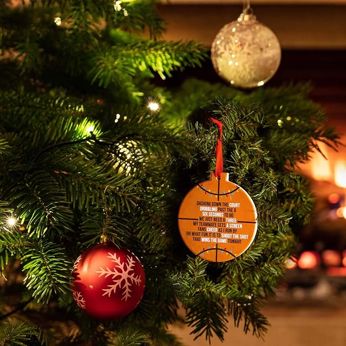 ChalkTalkSPORTS Basketball Round Ceramic Ornament | Jingle All The Way