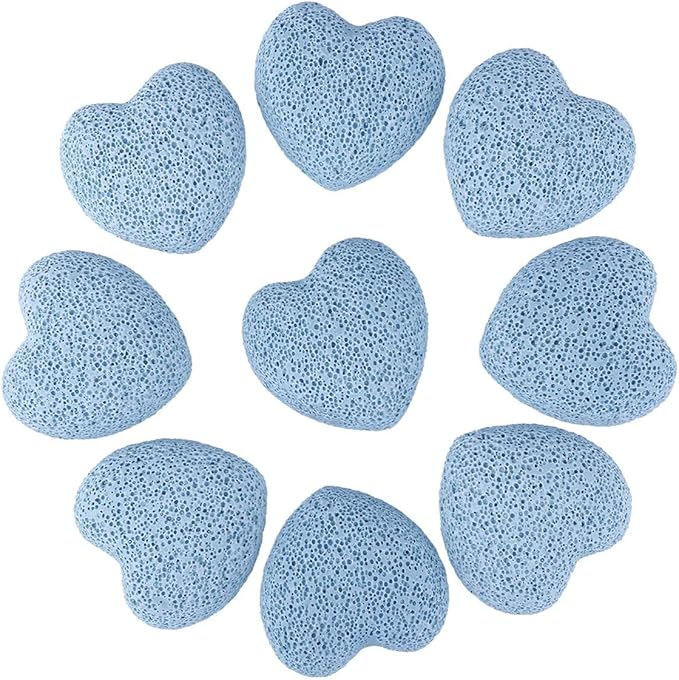 rockcloud Blue Lava Rock Stone Heart Shape Pocket Stones Dyed Lava Rocks Aromatherapy Essential Oil Diffuser Set, 0.9 Inch, 10 Pcs