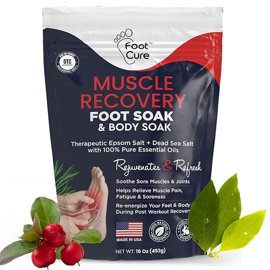 FOOT CURE Foot Soak with Epsom Salts – All-Natural Blend for Relaxing Foot Care – Softens Calluses & Refreshes Feet – Invigorating Scent, Spa Pedicure – 16 oz (Pack of 1)
