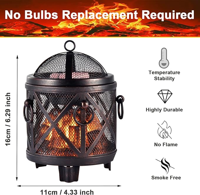 Dicimi Wax Melt Warmer,4-in-1 Electric Wax Melter,Oil Burner,Fireplace Wax Warmers, for Home Office Bedroom Aromatherapy Present and Decorations (Bronze, Fireplace Stove)