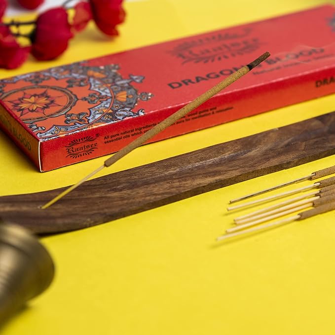 Raajsee Dragon Blood Incense Sticks 100 Gm Pack-100% Pure Organic Natural Hand Rolled Free from Chemicals-for Church,Aroma Therapy,Relaxation,Meditation & Sensual Therapy