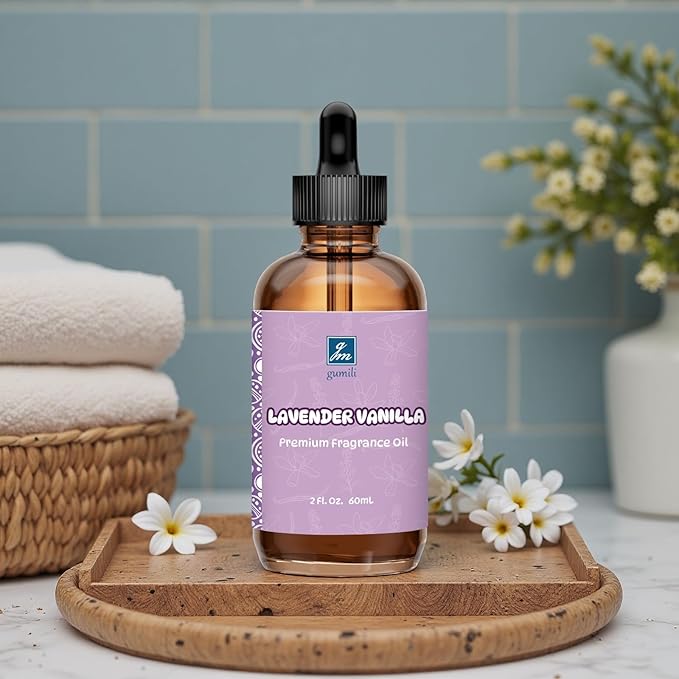 Lavender Vanilla Fragrance Oil 2 Oz, Natural Scent Oil for Home Essential Oils Diffuser, Candle Making, Soap Making, DIY Body Oils, Perfume, Body Mist, Spray
