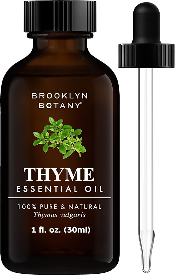 Brooklyn Botany Thyme Essential Oil - 100% Pure and Natural - Premium Grade Oil with Dropper - for Aromatherapy and Diffuser - 1 Fl Oz