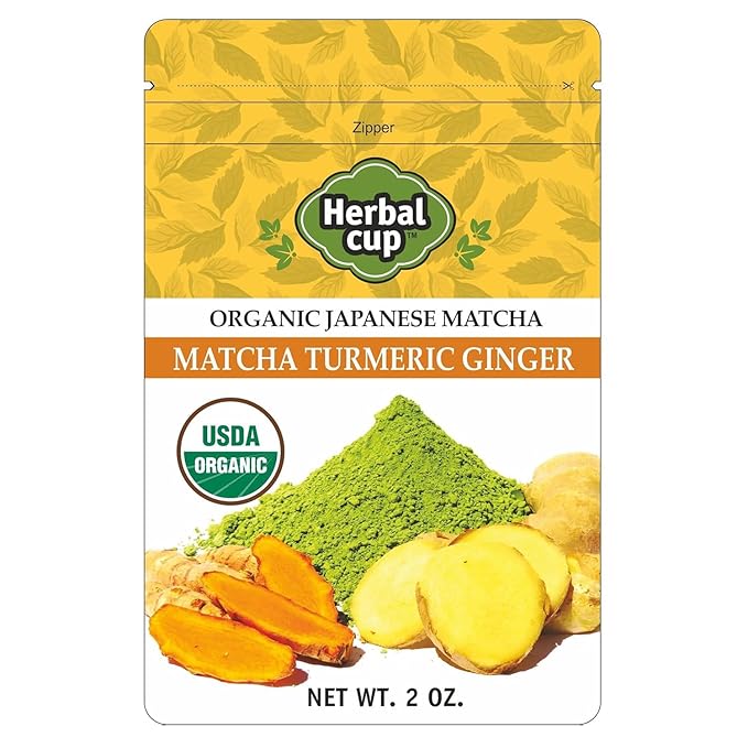Herbal Cup Tea Organic Japanese Matcha Turmeric Ginger, 2oz