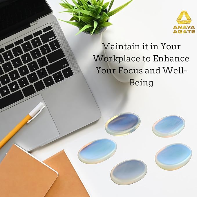 Opalite Worry Stones – Crystal Thumb Worry Stones for Anxiety, Stress – Relaxing and Soothing Balance Stones for Meditation, Stress Relief – Healing Stones and Crystals for Men and Women