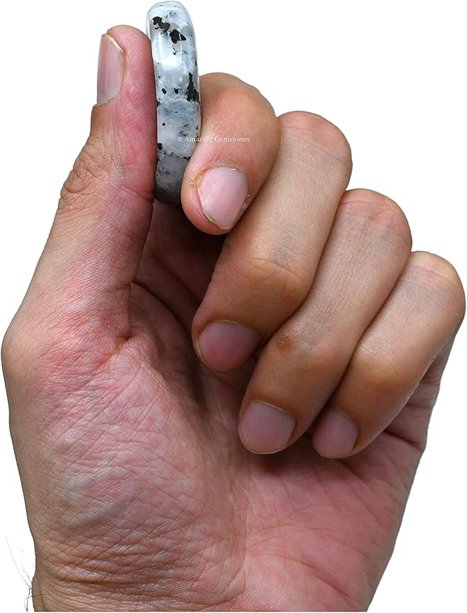 Amazing Gemstone Rainbow Moonstone Worry Stone Crystals, Healing Stones