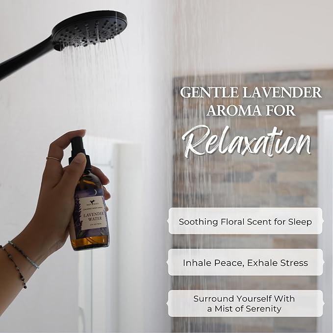 Lavender Spray for Sleep – Soothing Pillow Mist for Deep Relaxation, Stress Relief, and Restful Nights – Calming Aromatherapy for Sleeping – Lavender Linen Spray for Bedding – 4 oz