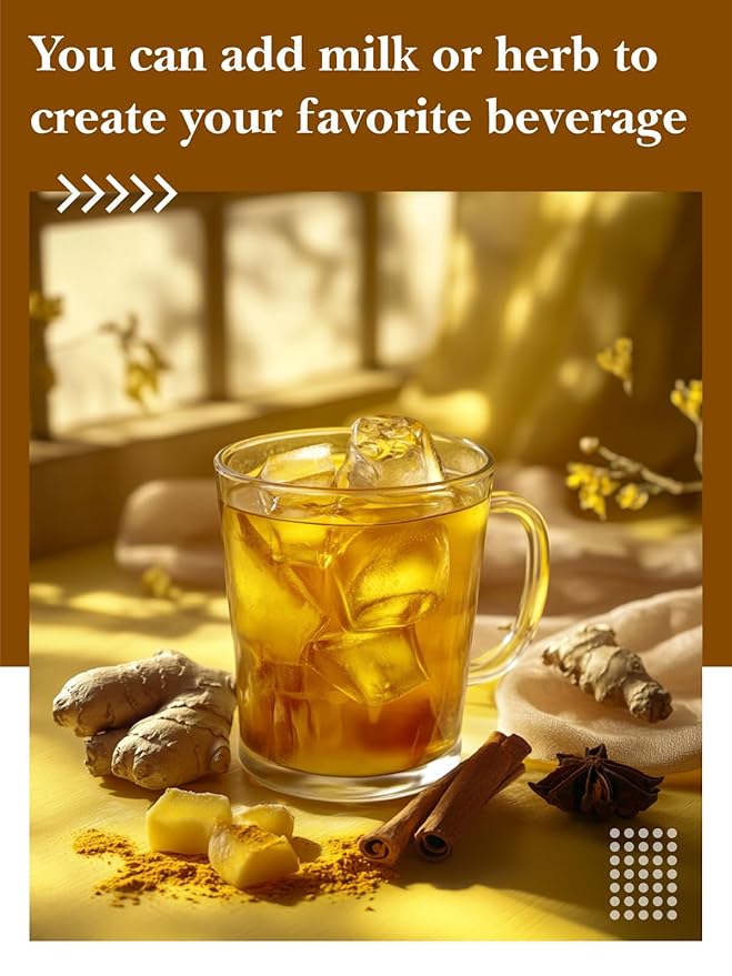 HYNTMYT Turmeric Ginger Cinnamon Tea Bags, Herbal Blend of Turmeric & Ginger Root & Cinnamon, Light Spicy & Sweet Flavor, Caffeine Free, 120 Count