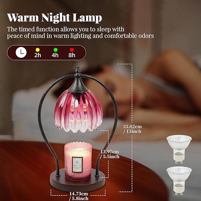Candle Warmer Lamp, Dimmable Candle Warmer with Timer, Vintage Candle Wax Warmer for Jar Candles House Warming Gifts New Home, Birthday Gifts for Mom Women, Home Decor for Bedroom Living Room
