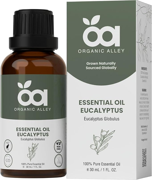 Eucalyptus Essential Oil by Organic Alley | 100% Pure & Revitalizing Aromatherapy - Breathe Easy & Refresh Your Senses with Eucalyptus Globulus | Natural Well-Being (1 Fl Oz)