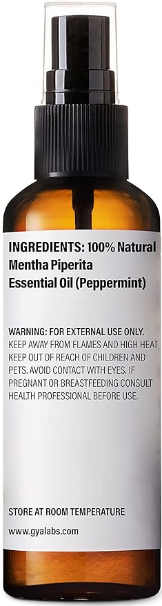 Gya Labs Peppermint Hydrosol - 3.4 Fl Oz - Face & Body Mist for Skin Toner & Hair Refresher - As Pillow, Room & Linen Spray for Fresh Scent