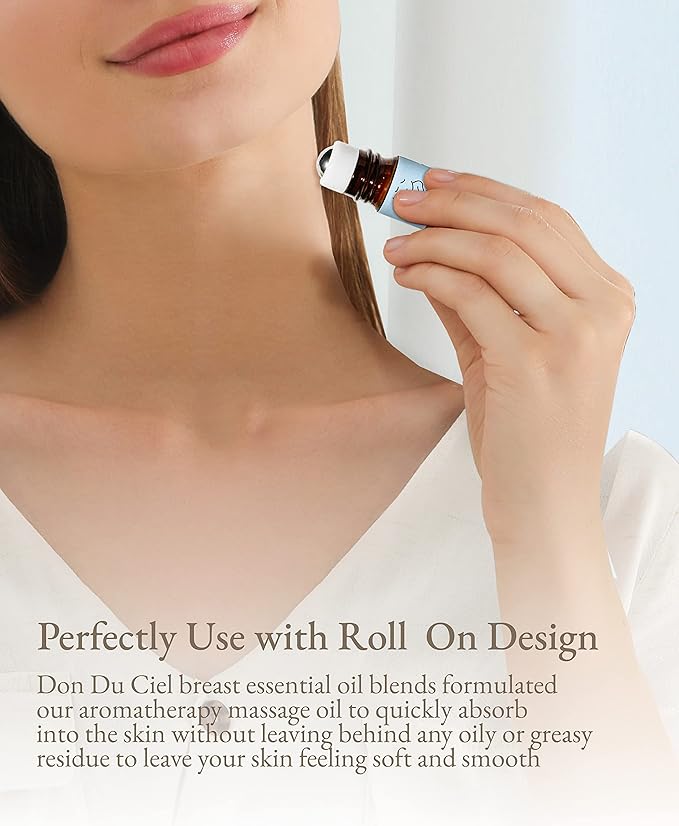 Essential Oil Roll On Blend, Orchid Oil Gift Set, Well-Being, Body Care, Massage, Relaxing, 6 Pack, 0.17oz, Elegant White