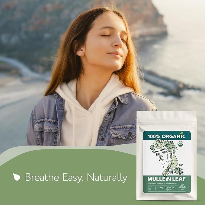 Organic Mullein Leaf Tea (2oz.) - Loose Leaf Dried Mullien Leaves - Gordolobo Tea Organica - Wild Harvested - Herbal Tea for Lungs & Respiratory Health