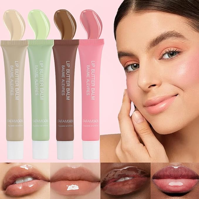 5 PCS Lip Glossy Butter Balm Set, Ultra-Hydrating, Instant Moisture and Hydration Lip Gloss,Long-lasting Hydrating Non-Sticky Lip Balm,Soften Dry Lips and Lip Care