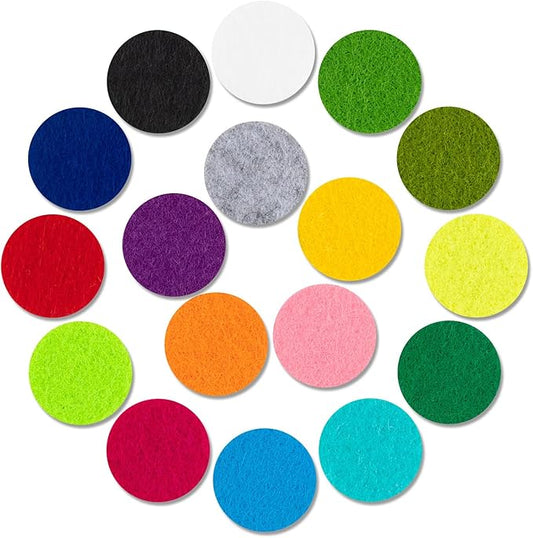 AUEAR, 200 Pack Replacement Felt Pads for Essential Oil Diffuser Locket Pendant Necklace Multicolor