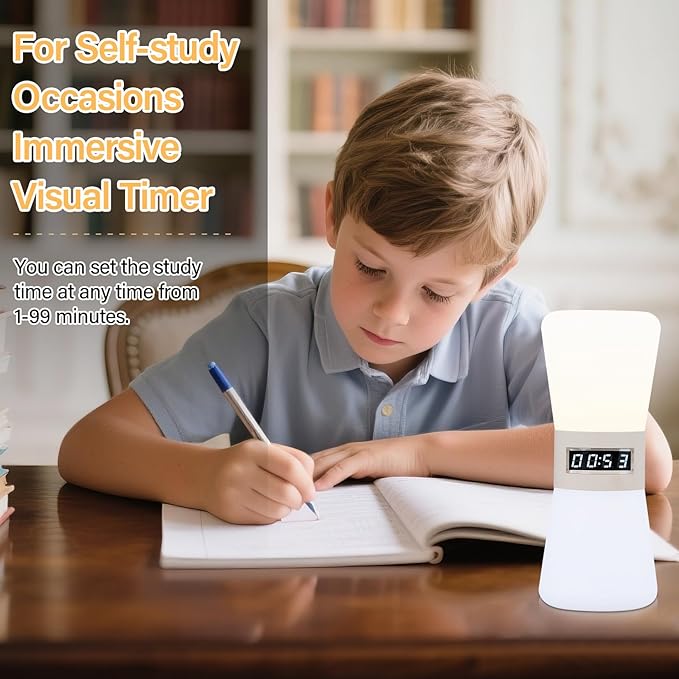LED Visual Timer Hourglass - Rechargeable Digital Countdown ADHD Timer for Kids & Adults (1-99 Mins Adjustable), Time Flow Simulation with Time Management for Classroom,Kitchen,Room,Home (Warm-White)