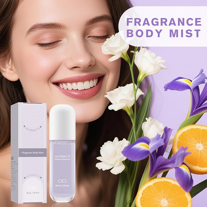 Body Mist Spray – Citrus & Floral Fragrance for Women – Daily Shower Mist & Refreshing Scent – 50ml Travel Size (ALCHEMY 79)