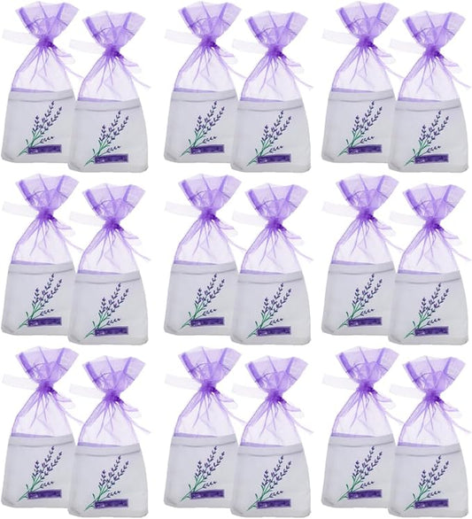 DOITOOL Lavender Sachet Bags 25 Pack Lavender Sachet Bags Empty Pouches for Buds Rose Organza Gauze (Light Purple)