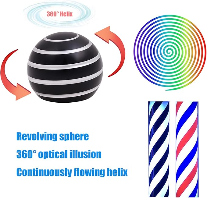 Desk Toys for Fidget Kinetic Cool-Gadgets: 180 Seconds Spinning Toy, Cool-Stuff Thing for Adult Teen Children Kid, Optical-Illusion Stress-Relief Gifts Ball for Man Women Home Office School Christmas