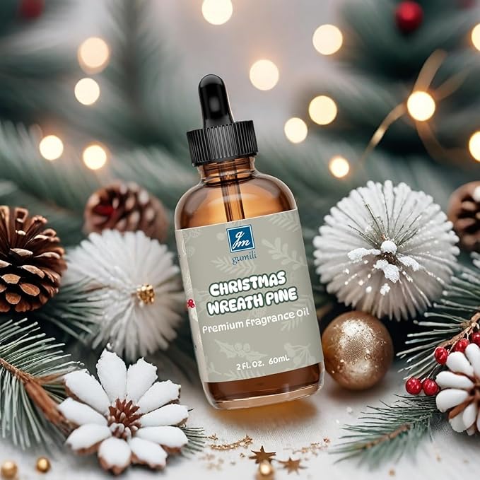 Christmas Wreath Pine Fragrance Oil 2 Oz, Natural Scent Oil for Home Essential Oils Diffuser, Candle Making, Soap Making, DIY Body Oils, Perfume, Body Mist, Spray - Cozy Pine Scent