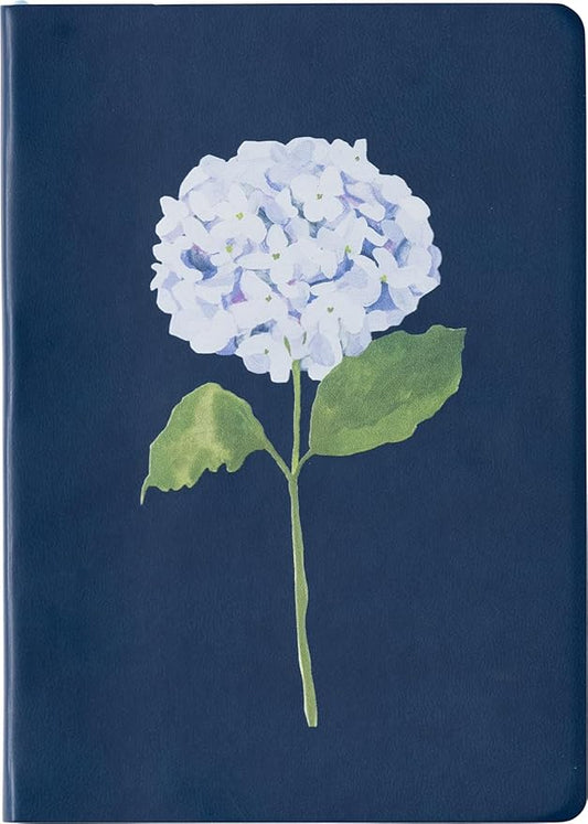 Eccolo Hydrangea Writing Journal Notebook, 256 White Lined Pages, Super Flexible Cover, 5-x-7-inch
