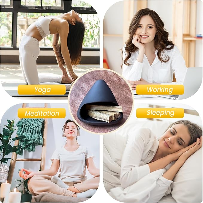 Handcrafted Natural Clay Smudge Pot-Mini Chimenea Incense Holder for Sage, Copal & Palo Santo-Aromatherapy Burner with Unique Design-Perfect Anxiety Relief Gift for Women, Zongzi Style, Black