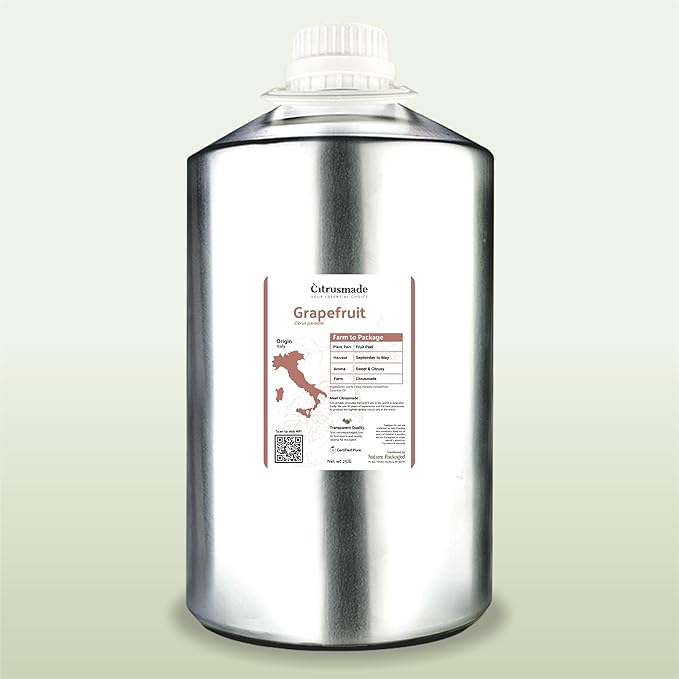 Grapefruit Essential Oil - Direct from Citrusmade in Sicily- Pure Essential Oil for Diffusers and Aromatherapy | 100% Pure Therapeutic Grade (2LBS)