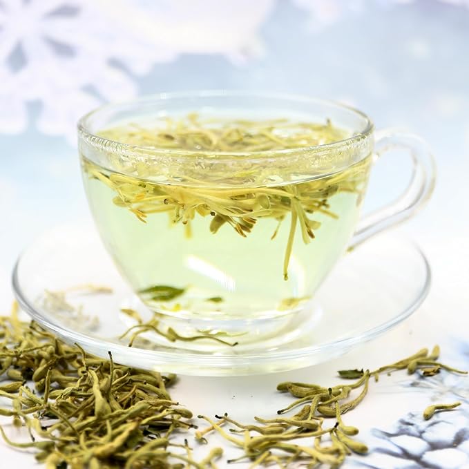 FullChea - 100% Pure Natural Dried Honeysuckle - Jin Yin Hua Honeysuckle Tea - Premium Flower Herbal Tea - 1.58oz/45g (Pack of 2)