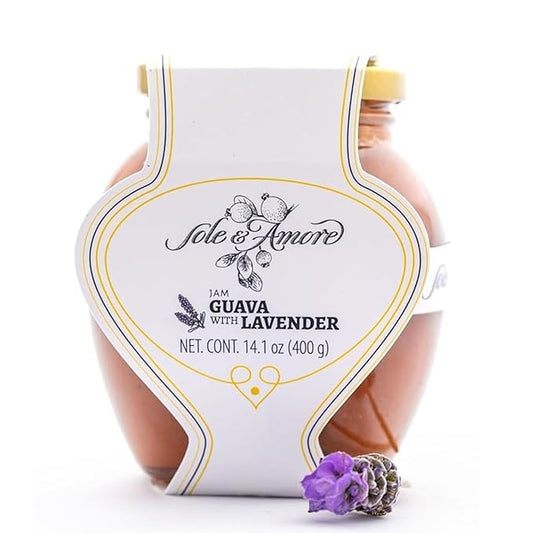 Gourmet Guava Jam with Lavander 14 oz, Organic Fruit Preserves Jam, Natural Fruit Spread Mermelada de Guayava Perfect for Toast, Bagels, Breakfast, and Dessert