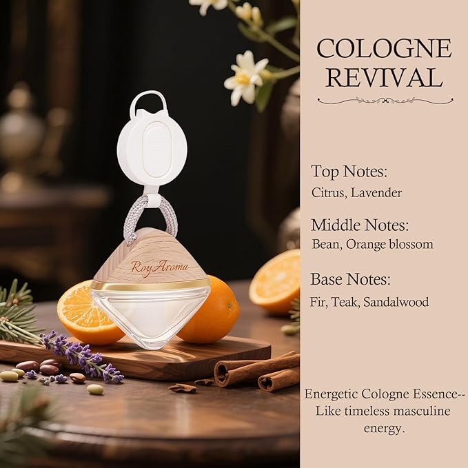 Cologne Car Air Freshener for Women & Men | Hanging Auto Scent Diffuser with Adjustable Rope | Long Lasting Car Fresheners with Essential Oils for Cars, Home, Office