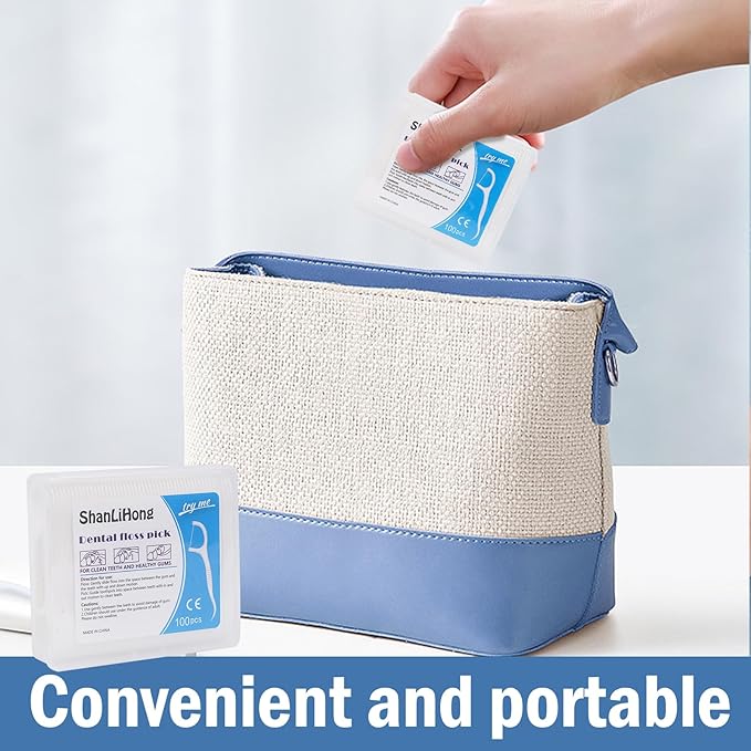 Dental Floss Picks 300ct - Dentist-Approved Double Clean Flossers with Toothpick | Extra Strong Floss & Built-in Pick | Ergonomic Handle for Teeth & Gums | Portable for Kids & Adults