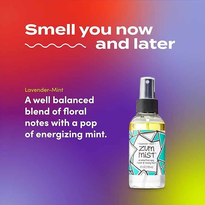 Indigo Wild Zum Mist Room & Body Spray - Aromatherapy Essential Oil Spray - Natural Body Mist & Room Spray - Lavender-Mint Scent - 4 fl oz