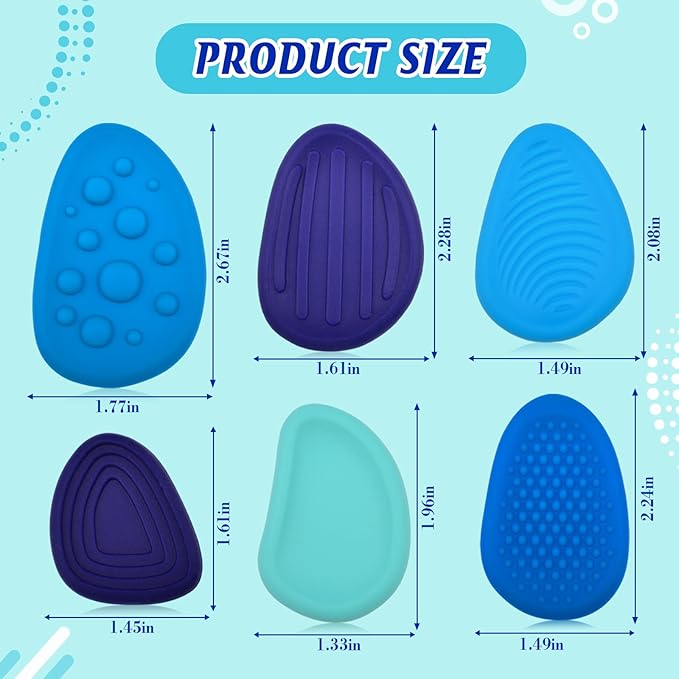 Fidget Toys Sensory Stones for Kids and Adults,6 PCS Texture Worry Stone for Anxiety Autism Teen Calm Down & ADHD Stress Relief,Quiet Fidgets for Classroom Small Prizes Gifts for Travel Toy