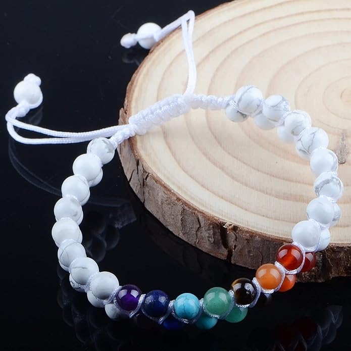 MASSIVE BEADS Double Layer Natural Chakra Healing Power Crystals Macrame Bracelet Yoga Stone Beads Gemstone Meditation Relax Anxiety Bangle for Unisex Women Men