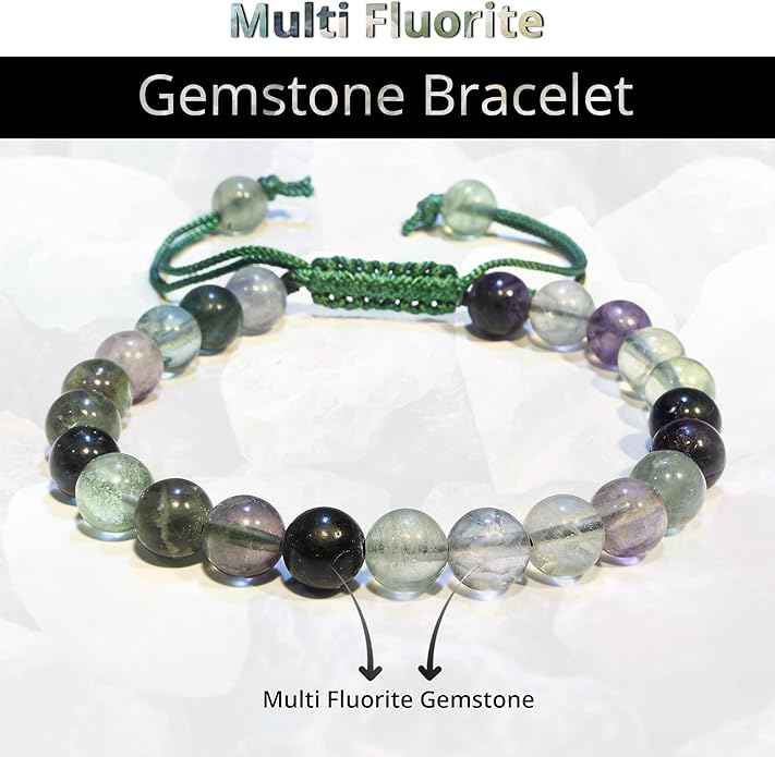 Energy Protection Crystal Handmade Adjustable Bead Bracelet Perfect for Men, Women’s Gift - Gemstone Healing Stretch Bracelet Pulsera Para Hombre Mujer Stocking Stuffer