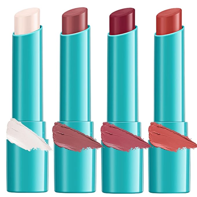4pcs Lip Tint Hydrating, Moisturizing Lip Oil Balm, Long Lasting Waterproof Lip Gloss Non-Stick Cup Lipstick Set, Natural Ingredients Strong Moisturizing Lipstick