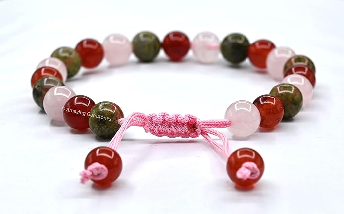 Natural Healing Crystal Bracelet for Women - Mens Bracelet Energy Balancing Gemstones Set - Adjustable Stone Bead Bracelet for Men and Women - Chakra Crystal Therapy Accessory, Meditation